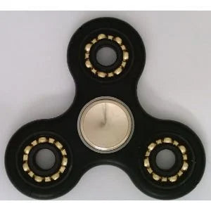 Black Fidget Hand Spinner Toy : Center Full Ceramic ZrO2 Bearing : 3 outer Bronze Bearing : Brass caps 42Q - fast shipping 🇺🇸