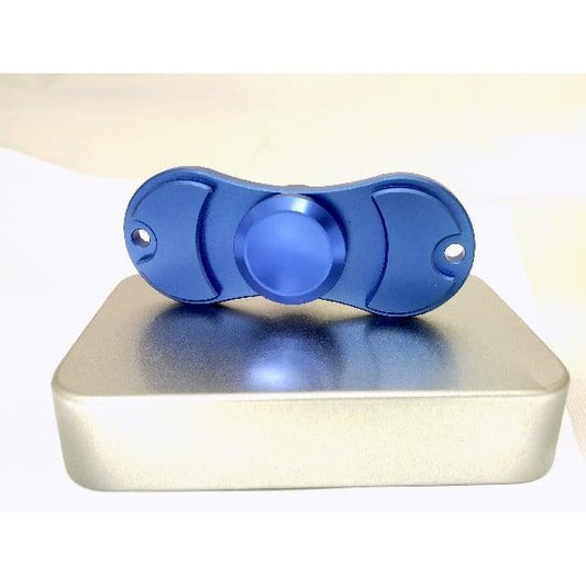 Blue Aluminum Dual Fidget Hand Spinner Toy 42Q - fast shipping 🇺🇸