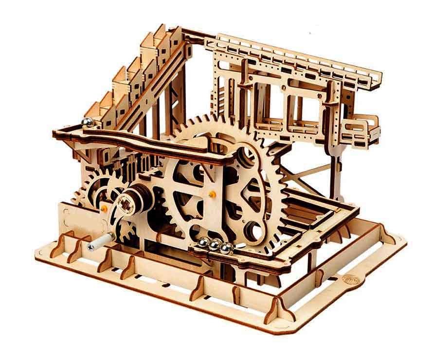 DIY 3D Puzzle Wood Gear Coaster Manually Operated Toy Kit 42Q - fast shipping 🇺🇸