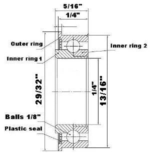 F0826 Flanged Bearing - Full Complement - 1/4x13/16x5/16 Inch - fast shipping 🇺🇸