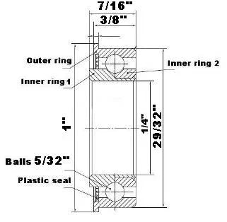 F0829 Flanged Bearing - Full Complement - 1/4x29/32x7/16 Inch - fast shipping 🇺🇸