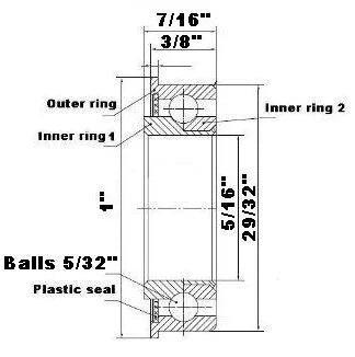 5/16" ID Flanged Ball Bearing 5/16" x 29/32" x 7/16" F1029 - fast shipping 🇺🇸