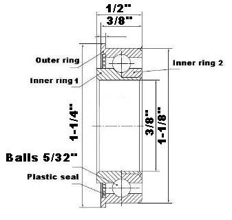 F1236 Flanged Bearing - Full Complement - 3/8 x 1-1/8 x 1/2" - fast shipping 🇺🇸