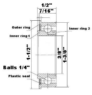 F1244 Flanged Bearing - Full Complement - 3/8" x 1-3/8" x 1/2" - fast shipping 🇺🇸