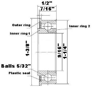 F1840 Flanged Bearing - Full Complement - 9/16" x 1-1/4" x 1/2" - fast shipping 🇺🇸