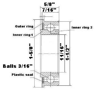 F2248 Flanged Bearing - Full Complement - 11/16" x 1-1/2" x 5/8 Inch - fast shipping 🇺🇸