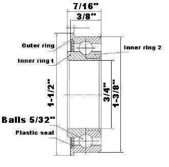 F2444 Flanged Bearing - Full Complement - 3/4 x 1-3/8 x 7/16" - fast shipping 🇺🇸
