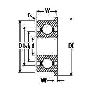 F6003-2RS Flanged Sealed Miniature Ball Bearing 17x35x10mm - fast shipping 🇺🇸