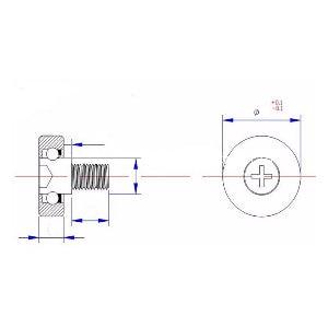 Flat Nylon Ball Bearing - 22mm White Plastic Tire for sliding doors & windows - fast shipping 🇺🇸