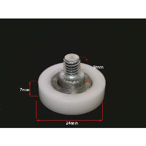 Flat Nylon Ball Bearing - 24mm White Plastic Tire for sliding doors & windows - fast shipping 🇺🇸