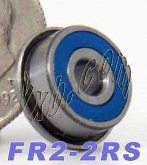 FR2-2RS Flanged Sealed Bearing 1/8" x 3/8x5/32 inch Bearing - fast shipping 🇺🇸