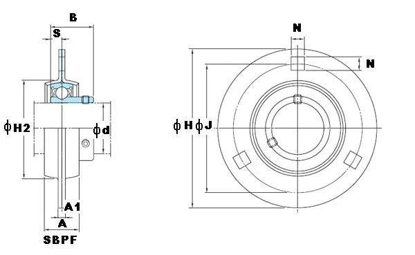 FYH SBPF206 30mm Stamped round 3-Bolt Flanged Mounted Bearing - fast shipping πΊπΈ
