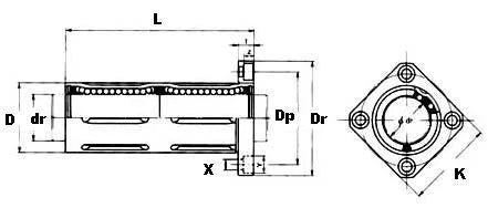 LBK20LUU 20mm Long Square Flanged Bushing Linear Motion LMK20LUU - fast shipping 🇺🇸