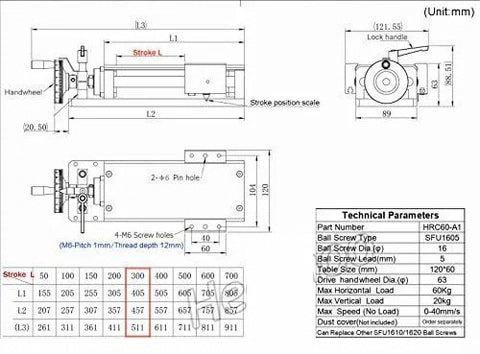 Linear Stage Actuator 300mm Ballscrew 1605 Optical Axis Linear Rail Guide Manual Slide Stage C7 - Ruler for DIY CNC Router Controller 4-Axis Stage - fast shipping 🇺🇸
