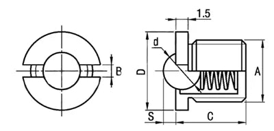 M6 Spring Loaded Bolt Flanged Ball Transfer Screw Unit 4.5mm Deep - fast shipping 🇺🇸