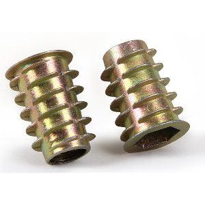 M8 20mm Zinc Alloy Threaded Wood Caster Insert Nut - Flanged Hex Drive Head - fast shipping 🇺🇸