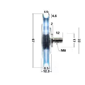 M8 Bore Bearing - 67mm Steel Wire Rope Cable Track Pulley M8x67x8.5mm - fast shipping 🇺🇸