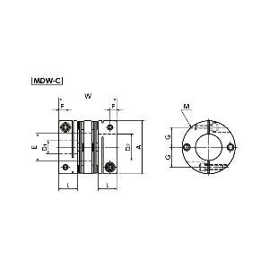 NBK Japan MDW-25C-6.35-10 6.35mm to 10mm Disk-type Flexible Coupling - fast shipping 🇺🇸