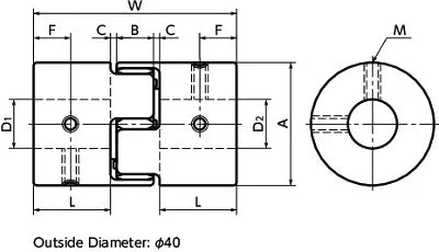 NBK Japan MJC-65CSK-EGR 19mm to 20mm Jaw-type Flexible Coupling - fast shipping πΊπΈ