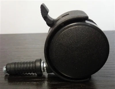 100-Pack Black Plastic 2" Caster Wheel - Brake 12.2mm Dia.Threaded Stem - fast shipping 🇺🇸