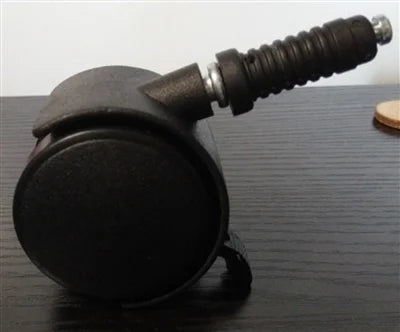 100-Pack Black Plastic 2" Caster Wheel - Brake 12.2mm Dia.Threaded Stem - fast shipping 🇺🇸