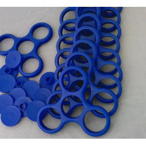 100-Pack Fidget Hand Spinner Blue Frame - 2 Caps - fast shipping 🇺🇸