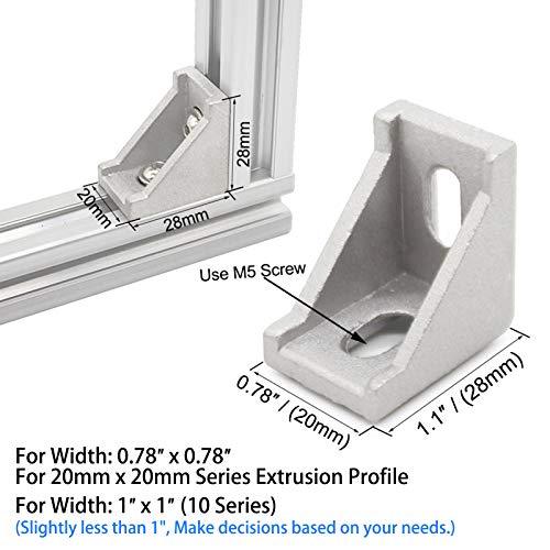 20-Pack Aluminum Profile 2020 Series Corner Bracket/T Nuts/Hex Screw - Rail Accessories - fast shipping 🇺🇸