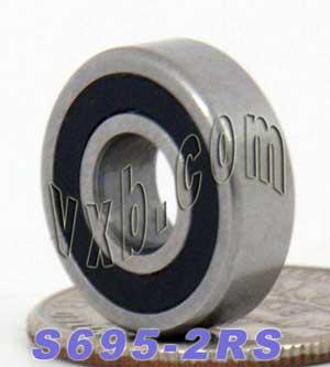 S695-2RS Bearing 5x13x4 Stainless Steel - Sealed - Miniature - fast shipping 🇺🇸