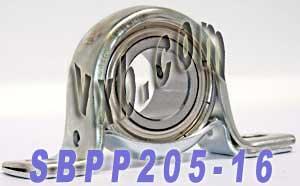 SBPP205-16 Pressed Steel Housing Bearing 2-Bolt Flanged Mounted - fast shipping 🇺🇸