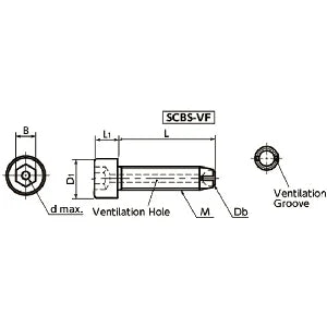 SCBS-M10-30-VF NBK Clamping Cap Vacuum Vented Screws - flat ball for Vacuum Devices Made in Japan - fast shipping 🇺🇸