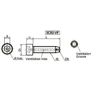SCBS-M5-12-VF NBK Clamping Cap Vacuum Vented Screws - flat ball for Vacuum Devices Made in Japan - fast shipping 🇺🇸