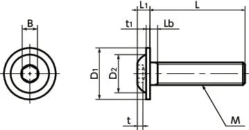 SFB-M3-12-EL NBK Electroless Nickel plating Socket Button Head Cap Screws - Flange Made in Japan Pack of 20 - fast shipping 🇺🇸