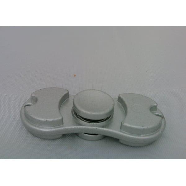 Small Silver look Aluminum Dual Fidget Hand Spinner Toy 42Q - fast shipping 🇺🇸