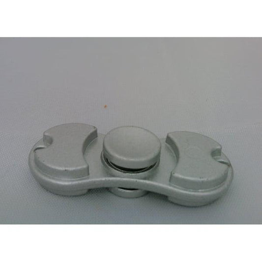 Small Silver look Aluminum Dual Fidget Hand Spinner Toy 42Q - fast shipping 🇺🇸