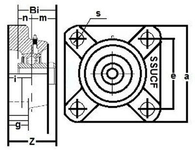 SSUCF206-30mm Stainless Steel Flange Unit 4-Bolt 30mm Mounted Bearing - fast shipping 🇺🇸