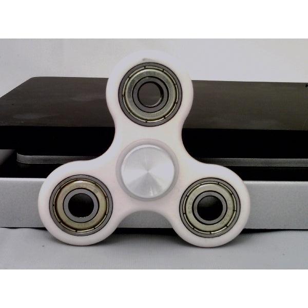 White Fidget Hand Spinner Toy - Center Full Ceramic ZrO2 Bearing, 3 Shielded Bearing & 2 Silver caps 42Q - fast shipping 🇺🇸