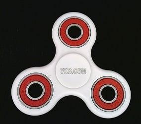 White Fidget Hand Spinner Toy - Center Stainless Steel Shielded Bearing & red Outer Bearing 42Q - fast shipping 🇺🇸