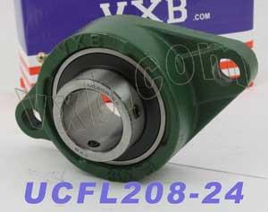 1-1/2" Bore Bearing UCFL208-24 + 2-Bolt Flanged Housing Mounted Bearing - fast shipping 🇺🇸