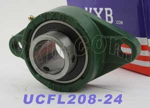 1-1/2" Bore Bearing UCFL208-24 + 2-Bolt Flanged Housing Mounted Bearing - fast shipping 🇺🇸