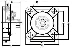 1-1/4 Bearing UCF-206-20 + Square Flanged Housing Mounted Bearing - fast shipping 🇺🇸