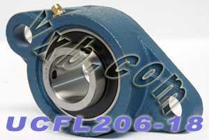 1-1/8 Bearing UCFL-206-18 + 2-Bolt Flanged Housing Mounted Bearing - fast shipping 🇺🇸