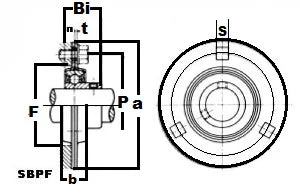 1" Inch Bore Flanged Bearing SBPF205-16 - 3-Bolt Pressed Steel Housing - fast shipping 🇺🇸