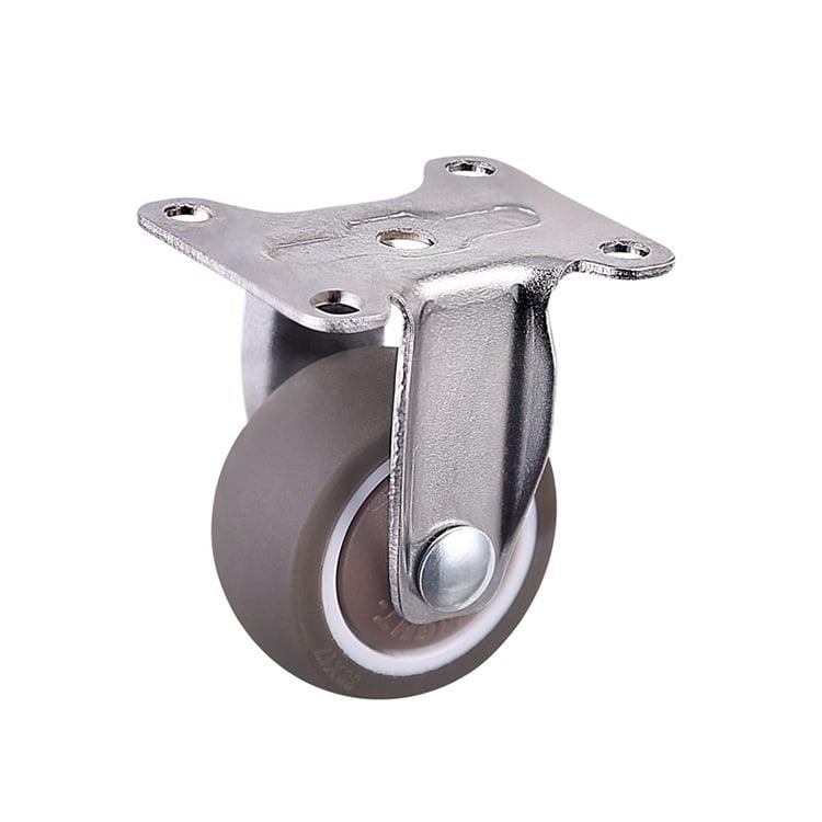1" Caster Wheel 62 Lbs Load TPE Elastic Rubber Fixed Top Plate - fast shipping 🇺🇸
