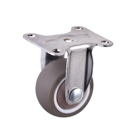1" Caster Wheel 62 Lbs Load TPE Elastic Rubber Fixed Top Plate - fast shipping 🇺🇸
