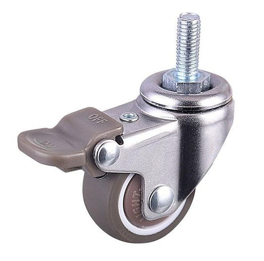 1" M6 Threaded Stem Caster Wheel 50Lbs Load TPE Elastic Rubber Wheel - Brakes - fast shipping 🇺🇸