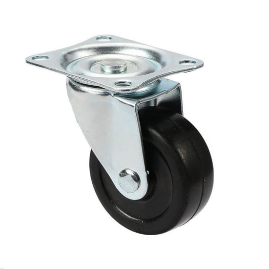 1" Plastic Caster Rubber Wheel - Top Plate - fast shipping 🇺🇸