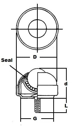 1-Stud Type Ball transfer SBT-1-CS 1/4" Threaded Stem Bearing - fast shipping 🇺🇸