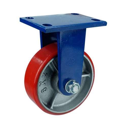10" Caster Wheel 3307 Lbs Fixed Cast iron PU Top Plate - fast shipping 🇺🇸
