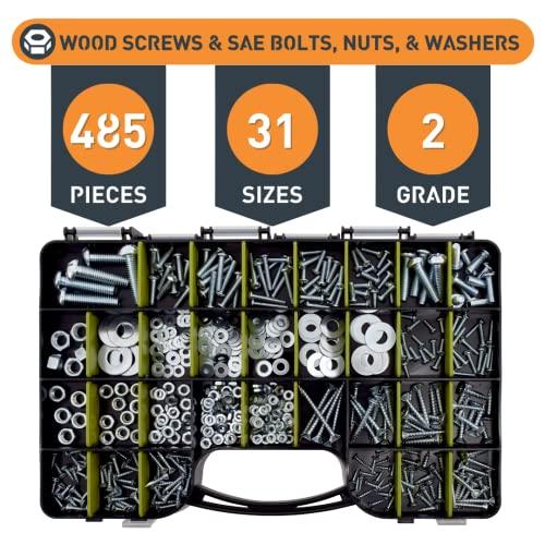 1,000pcs Hardware Assortment - Screws, Nuts, Bolts & Washers Kit - fast shipping 🇺🇸