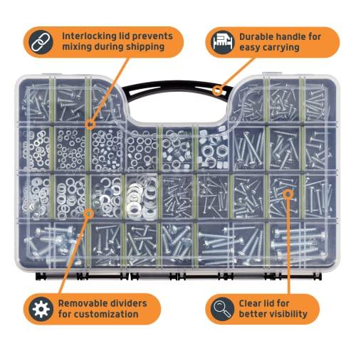 1,000pcs Hardware Assortment - Screws, Nuts, Bolts & Washers Kit - fast shipping 🇺🇸